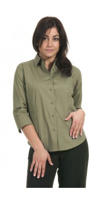 Women's Close-Fitting Green Shirt