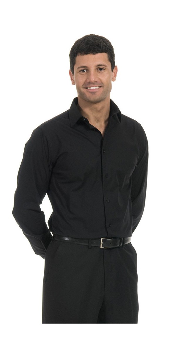 Men's Close-Fitting Black Shirt - corbaraweb