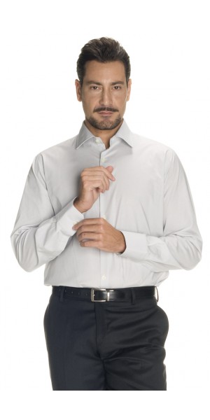 Men's Close-Fitting Light Grey Shirt