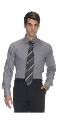 Camicia Uomo Aderente Grigio Londra