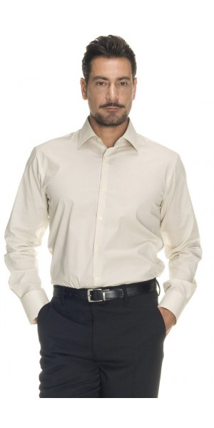 Camicia Uomo Aderente Beige