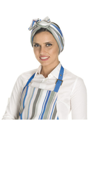 Blue Spezia Striped Headband Turban