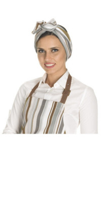 Brown Spezia Striped Headband Turban