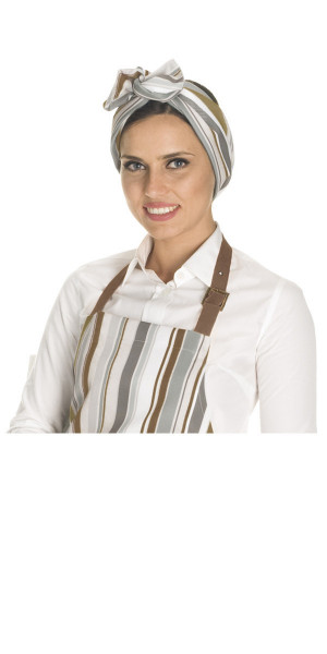 Brown Spezia Striped Headband Turban