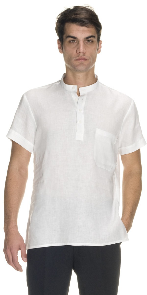 Bali Men's White Linen Shirt - corbaraweb