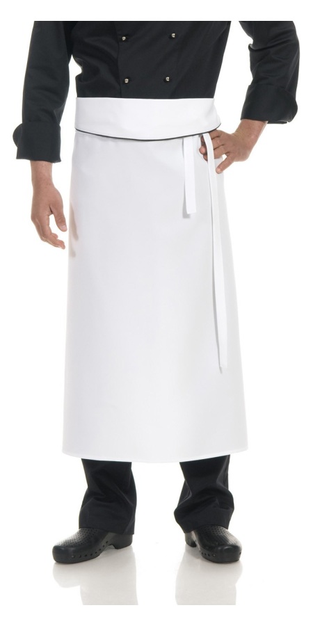 Grembiule G.M Bianco Profilo Nero