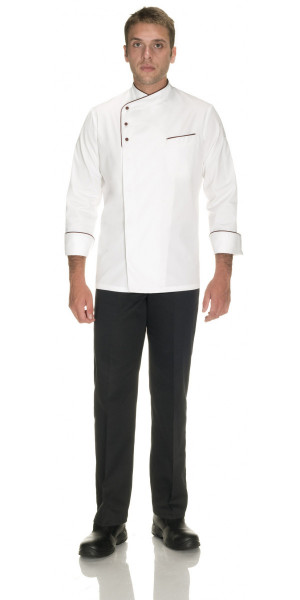 Academy White/Burgundy Chef Jacket