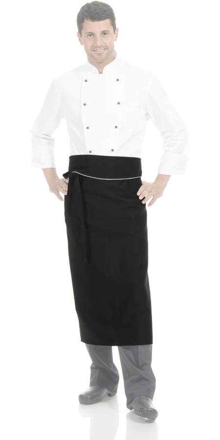 Grembiule G.M Nero Profilo Bianco