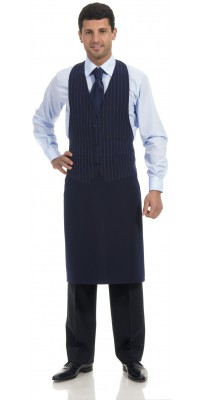 Cortina Navy Pinstriped Apron