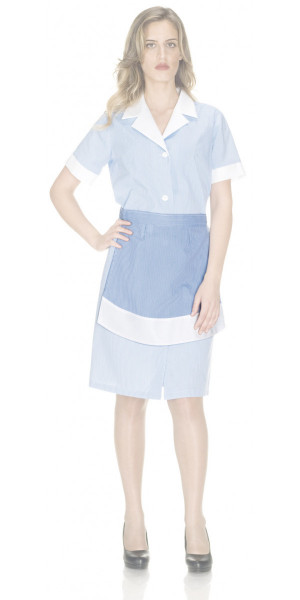 Ascea Sky-Blue Striped Small Apron