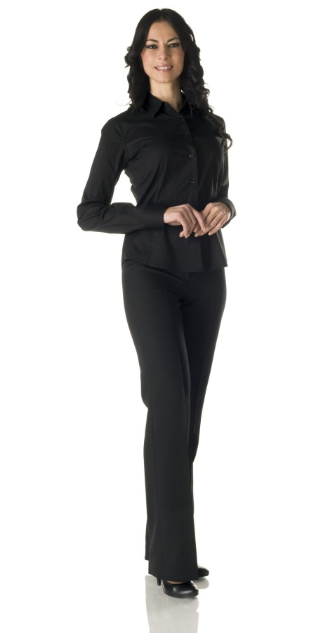 Camicia Donna Aderente M/Lun. Nero