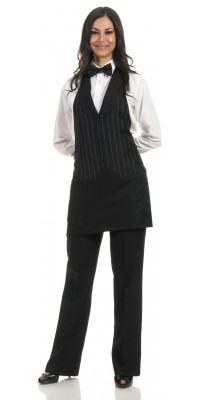 Trento Black Pinstriped Apron