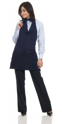 Trento Navy Pinstriped Apron