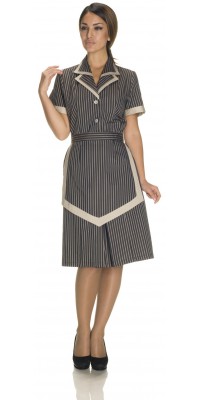 Greta Brown Striped Dress