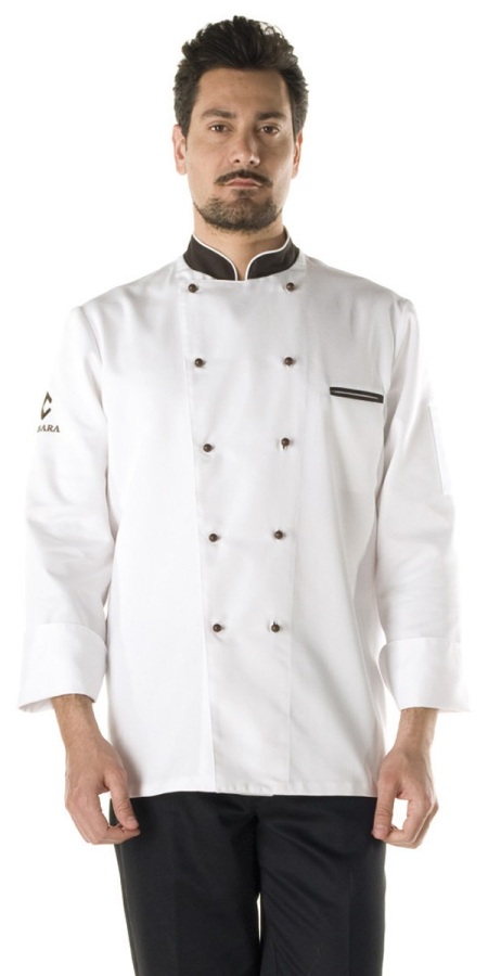 Giacca Chef Opera Bianco Marrone