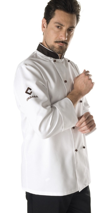 Giacca Chef Opera Bianco Marrone
