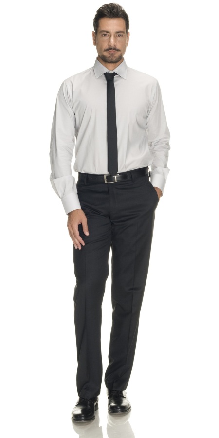 Men's Close-Fitting Light Grey Shirt