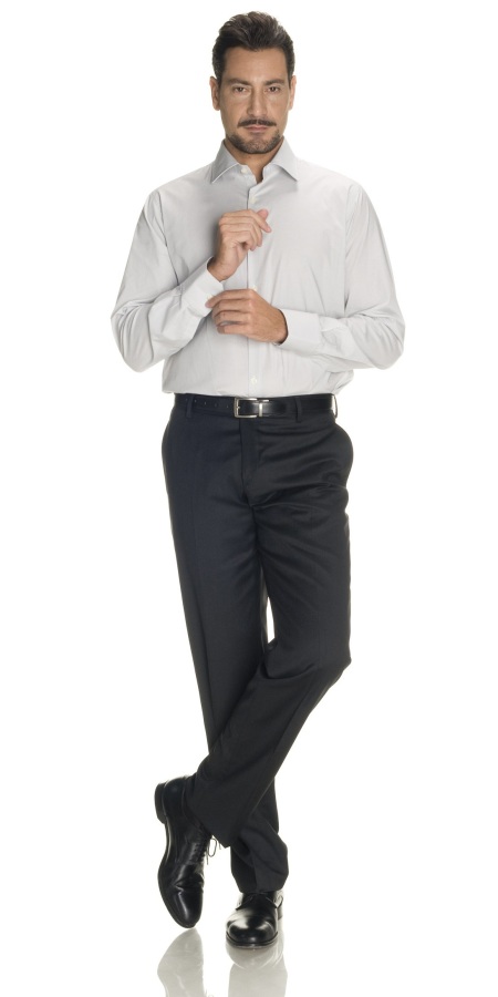 Men's Close-Fitting Light Grey Shirt