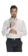 Men's Close-Fitting Light Grey Shirt