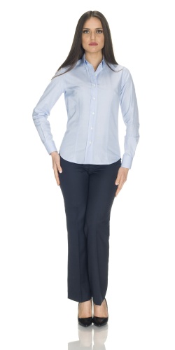 Amber Button Down Sky-Blue Shirt 2