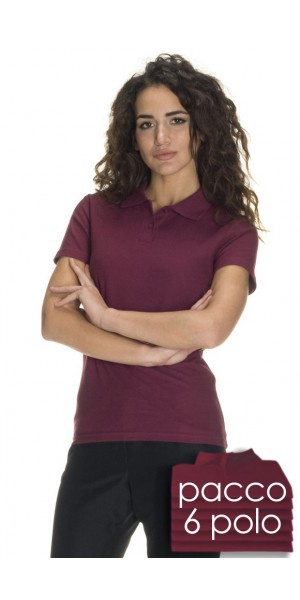 Women's Reddish Purple Polo Shirt - 6 Pieces