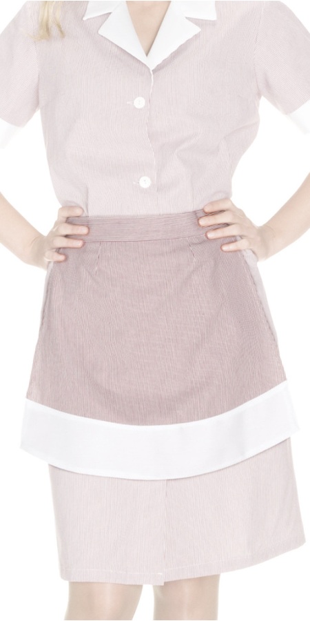 Ascea Burgundy Striped Small Apron