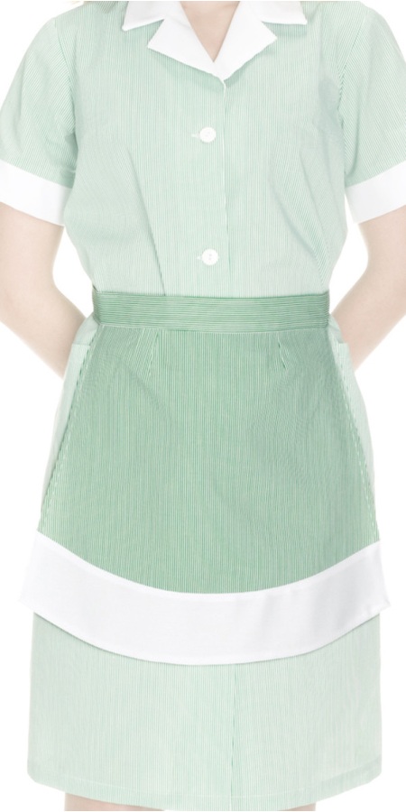 Ascea Green Striped Small Apron