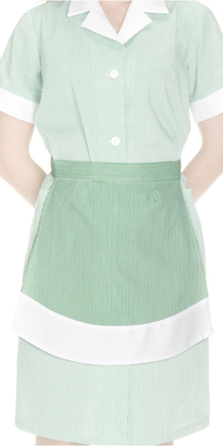 Ascea Green Striped Small Apron