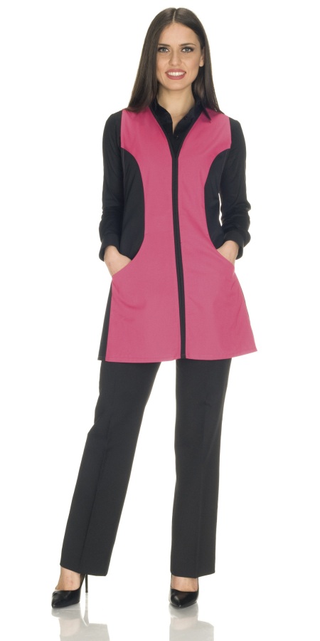 Scamiciata Eva Fucsia/Nero