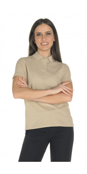 Women's Tan Beige Polo Shirt