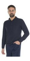 Navy Blue Long-Sleeved Polo Shirt