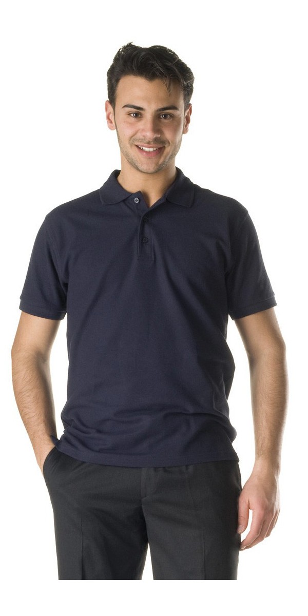 dark blue polo shirt