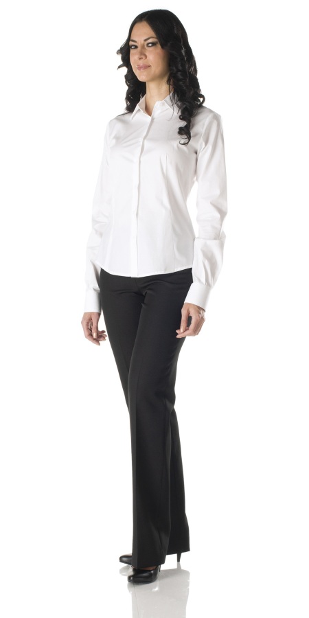 Camicia Donna Aderente M/Lun. Bianco