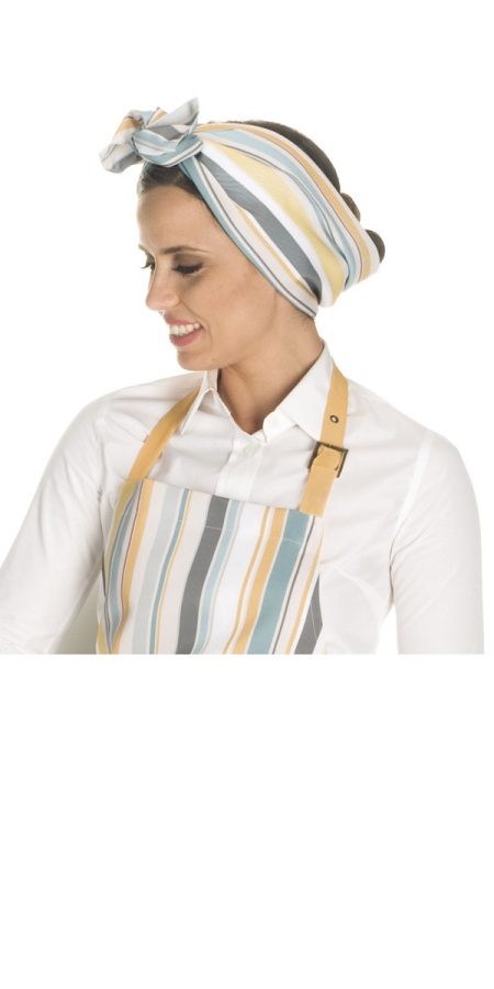 Fascia Turbante Rigato Spezia Ocra