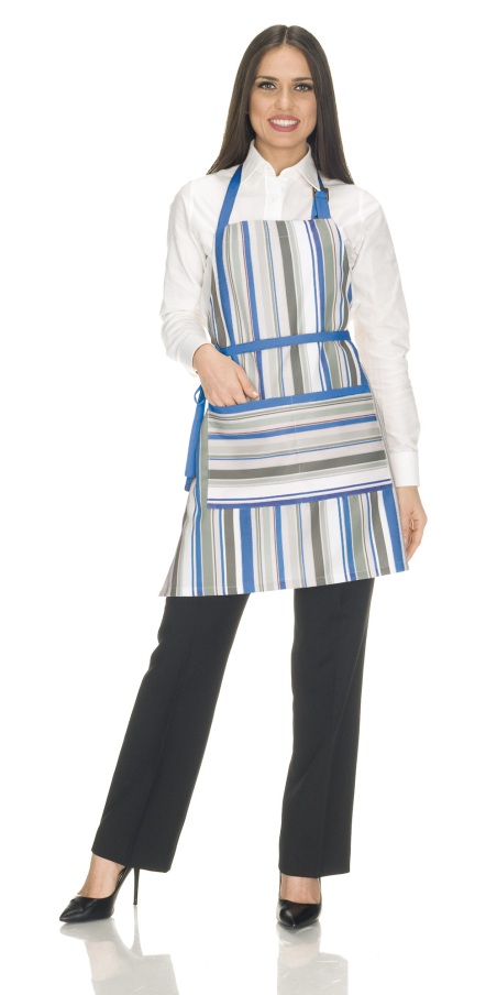 Aosta Blue Spezia Striped Apron