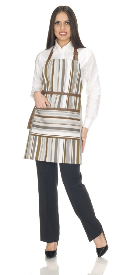 Aosta Brown Spezia Striped Apron