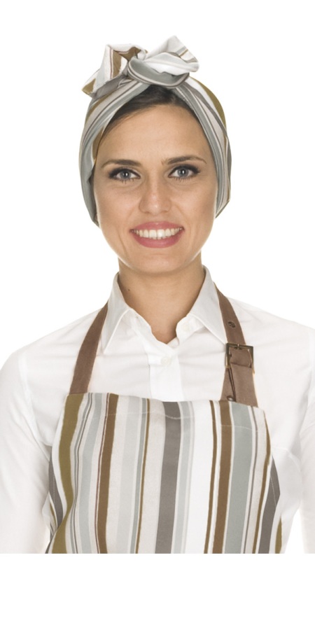 Brown Spezia Striped Headband Turban