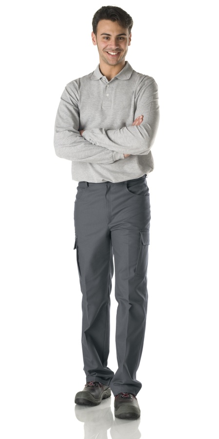 Ash Grey Polo Shirt Long-Sleeved