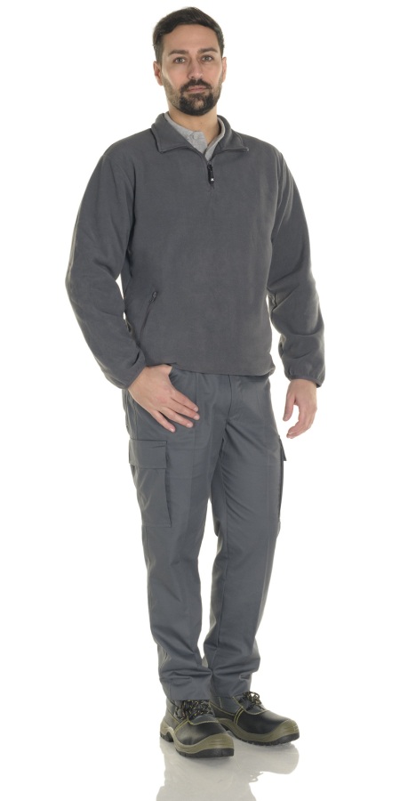 Pile Mezza Zip Grigio