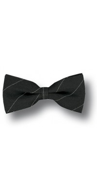 Black Pinstriped Bow Tie