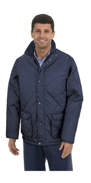 Navy Blue Quilted Jacket