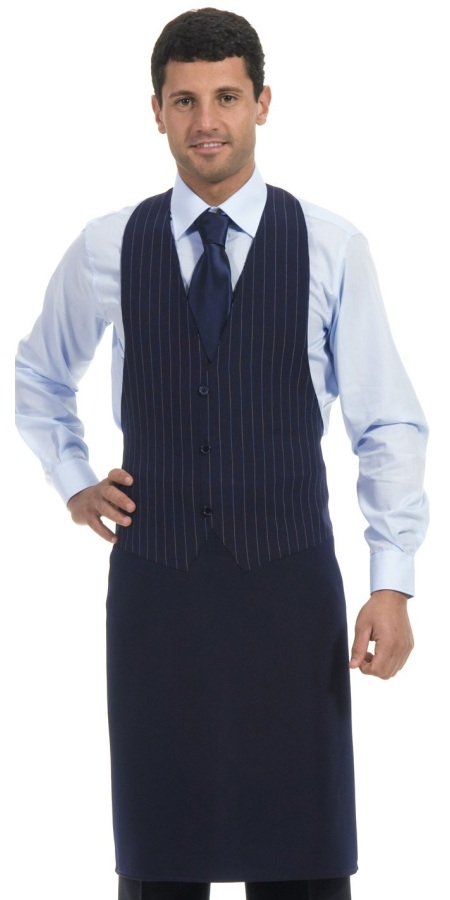 Grembiule Cortina Navy Blu Gessato