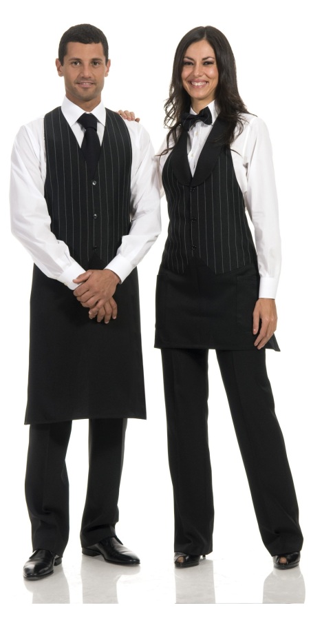 Grembiule Cortina Nero Gessato