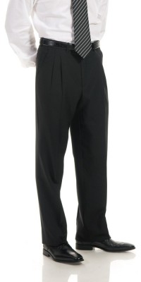 Titanio Black Wool Trousers