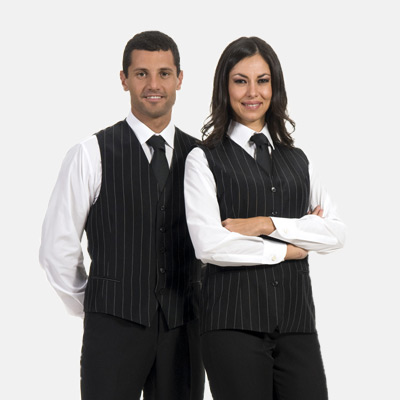 pinstripe vests for barmen/barwomen