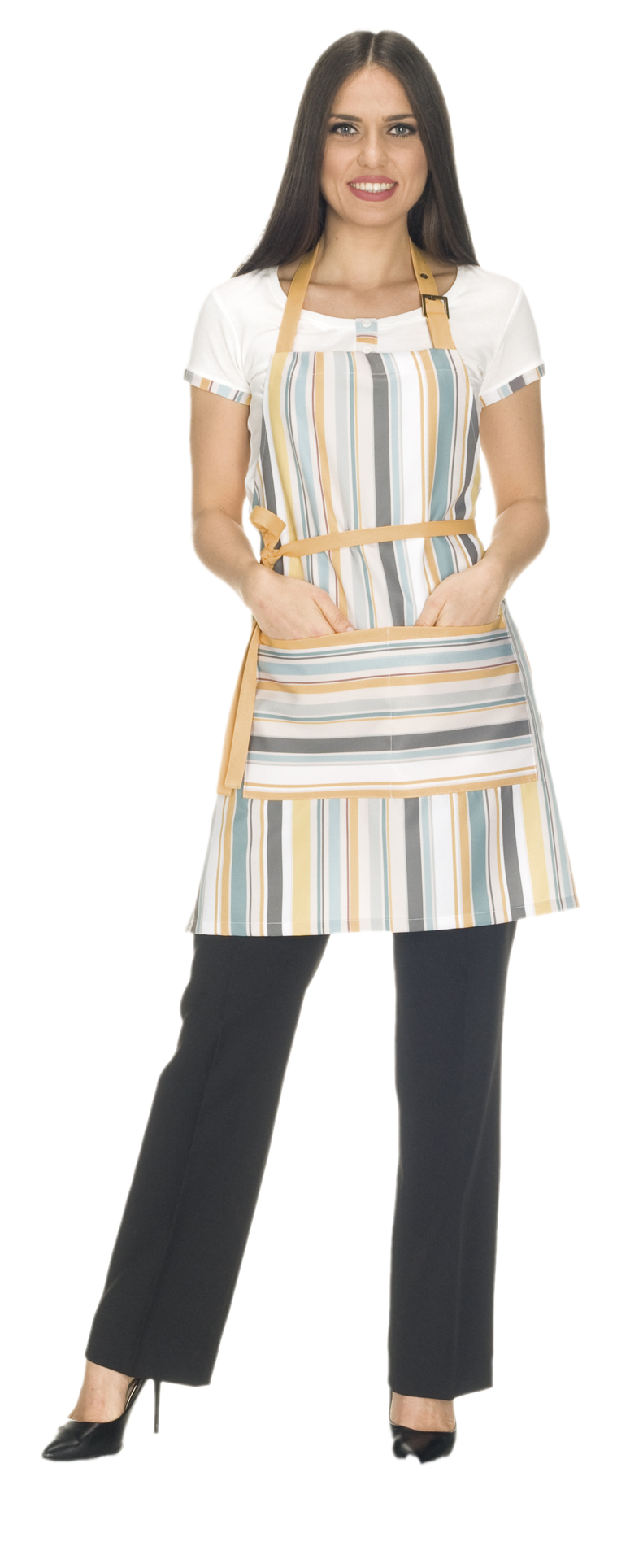 Aosta Ochre Striped Apron